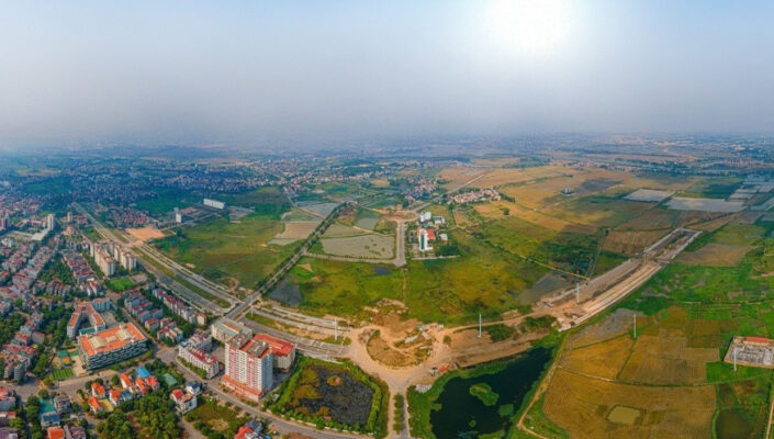 Một góc khu vực phường Kinh Bắc, Bắc Ninh – vị trí KĐT Vinhomes Bắc Ninh với các trục đường và nút giao đang hình thành.